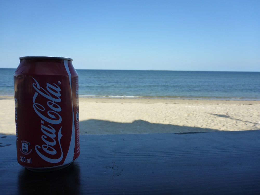 Coca on the beach